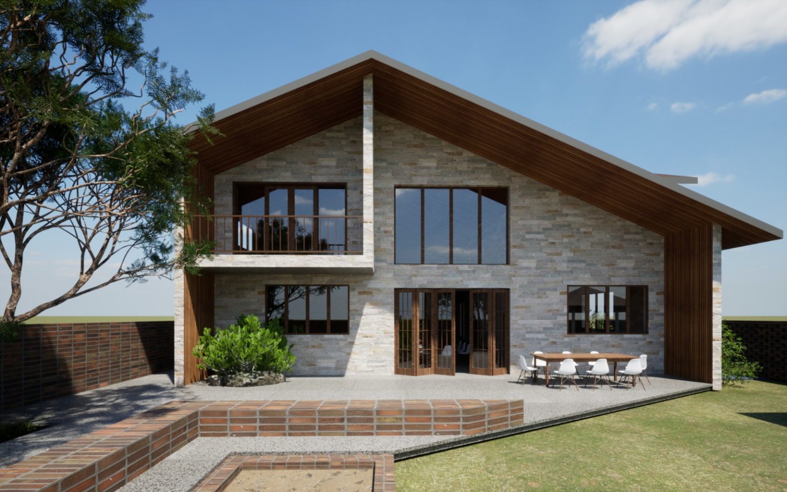 5500sq.ft Luxury home elevation designed by Meghana Reddy architects for a client in Pileru, Andhra Pradesh.