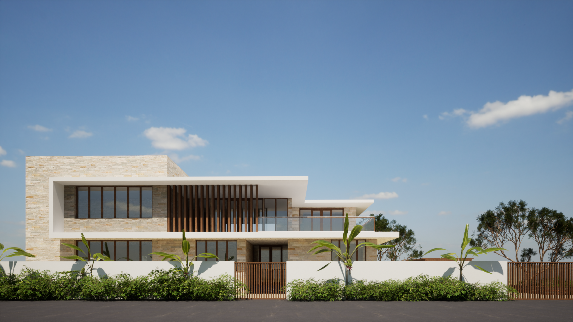 5000sq.ft house 3D elevation designed by Meghana Reddy architects for a client in Pileru, Andhra Pradesh.
