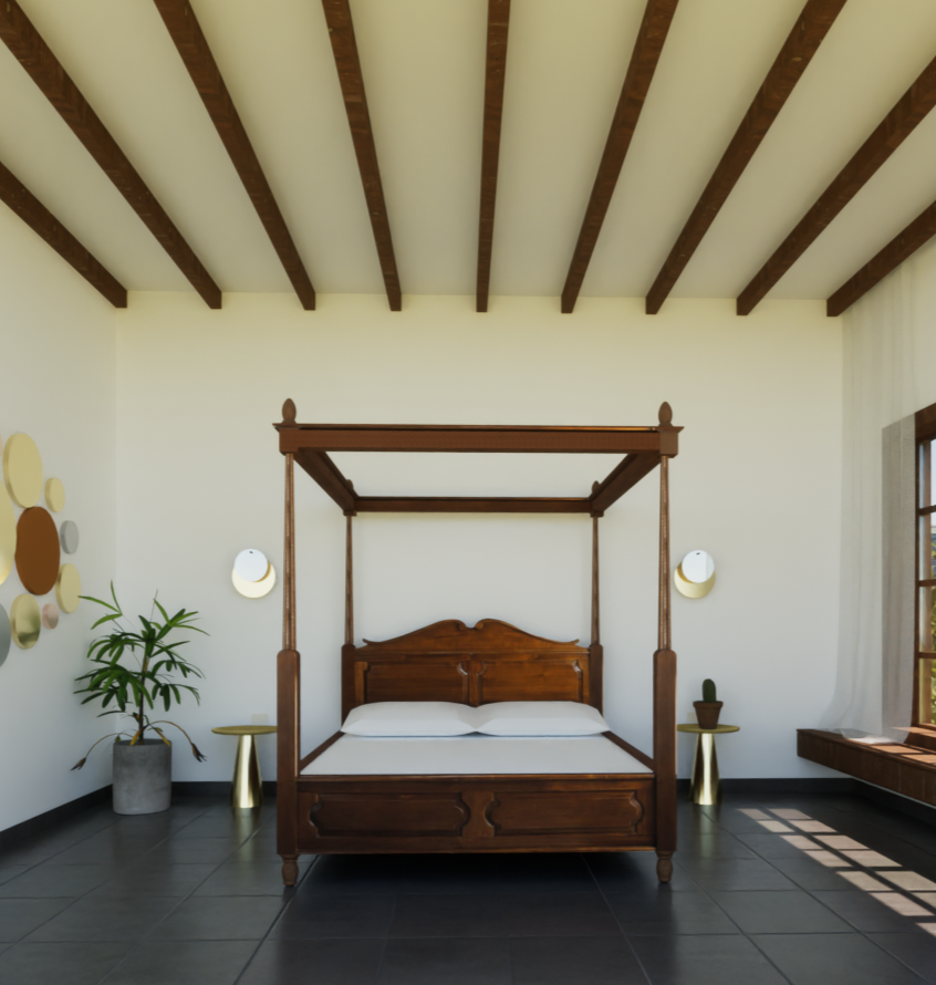 Bedroom 3D designed by Meghana Reddy architects for a client in Tirupati.